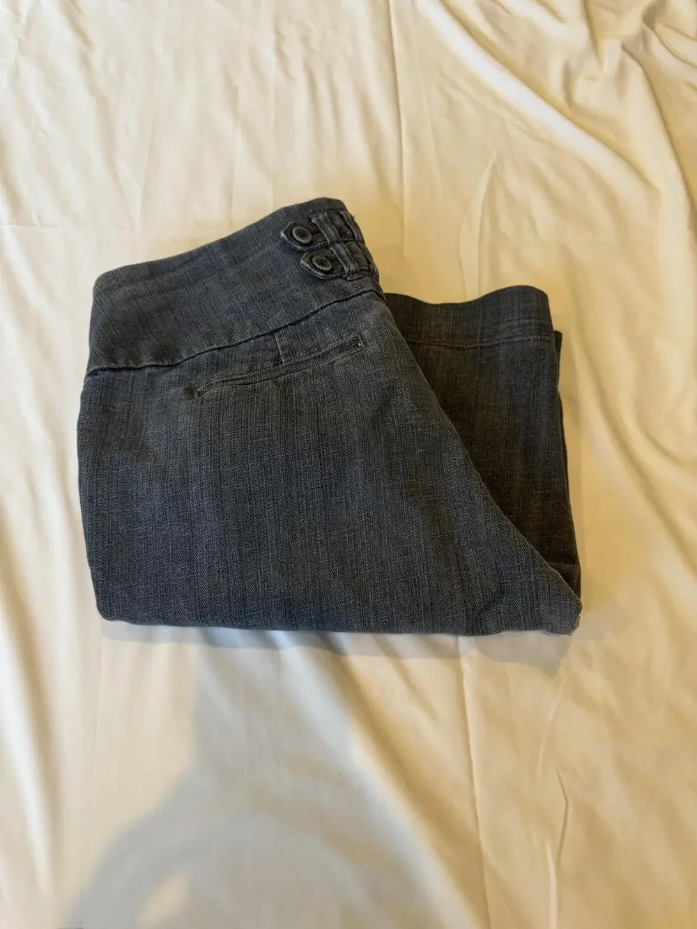 Boom Boom Jeans Shorts Juniors 15 Blue Denim Bermuda Button Tab Waist Stretch